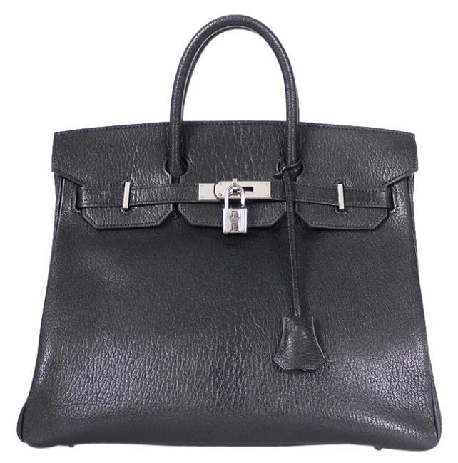 Hermes Birkin 32cm Hac Silver Hardware Black Chevre Leather Satchel
