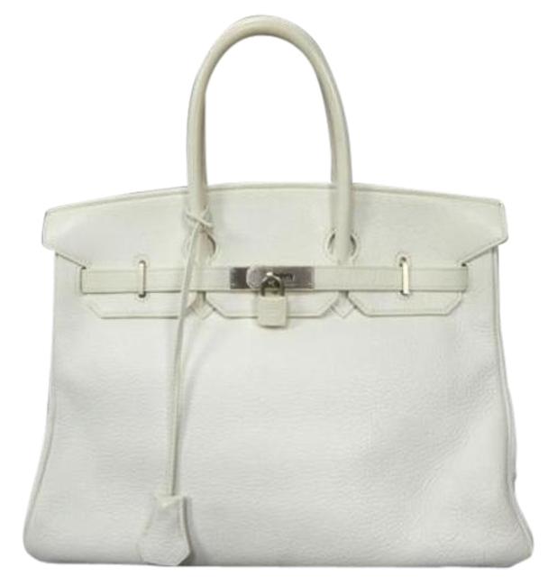 Hermes Birkin 35 211723 White Clemence Leather Satchel
