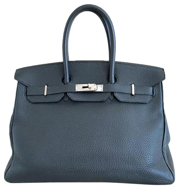 Hermes Birkin 35 Black Calfskin Leather Tote