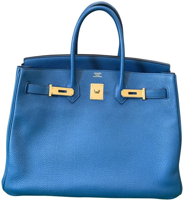 Hermes Birkin 35 Blue Togo Leather Satchel