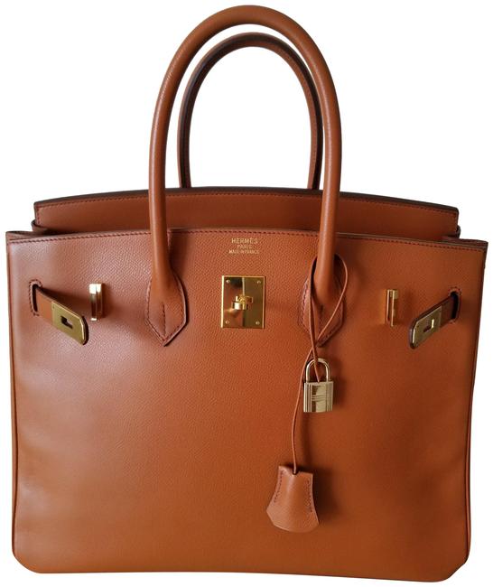 Hermes Birkin 35 Color Epsom Gold Hardware Brique Or Cognac Tote