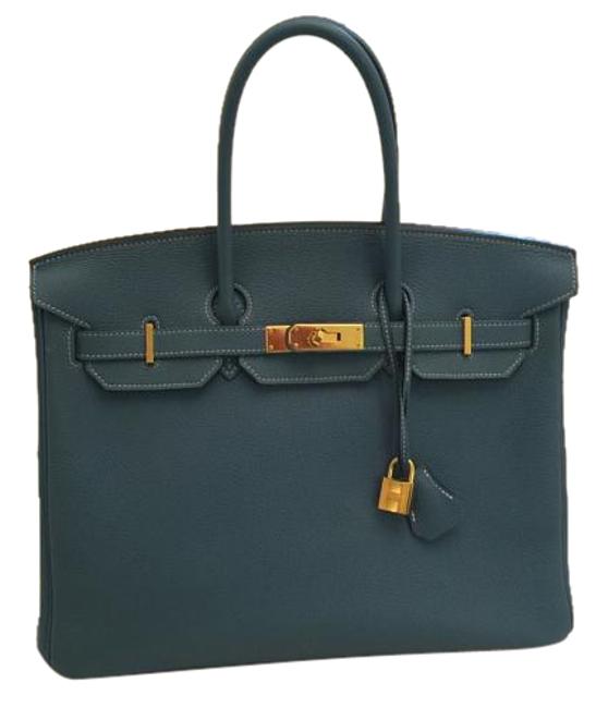 Hermes Birkin 35 Colvert Blue Epsom Leather Satchel