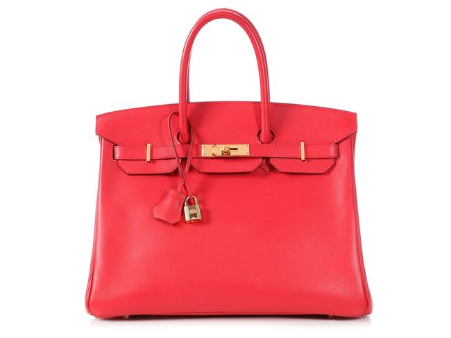 Hermes Birkin 35 Epsom Bougainvillier Pink Leather Satchel