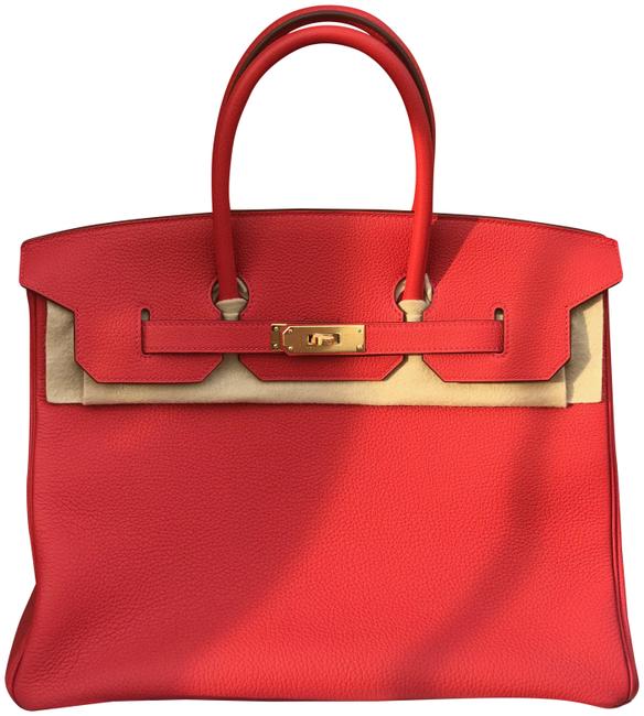 Hermes Birkin 35 Geranium Togo Leather Tote