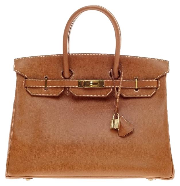 Hermes Birkin 35 Gold Courchevel Brown Leather Tote