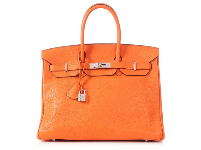 Hermes Birkin 35 Orange Togo Leather Satchel