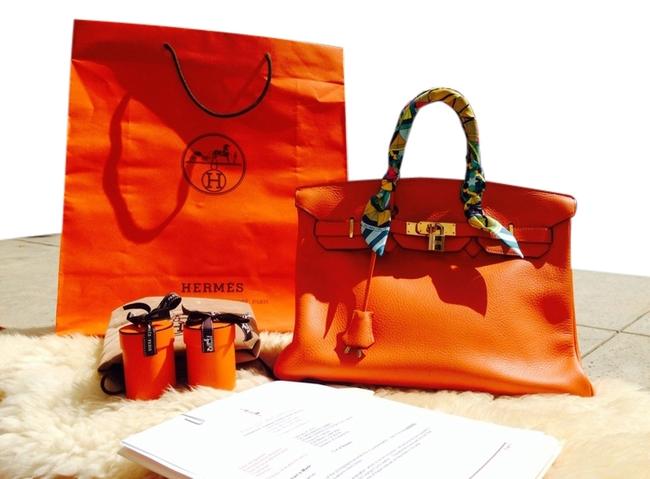 Hermes Birkin 35 Orange Tote