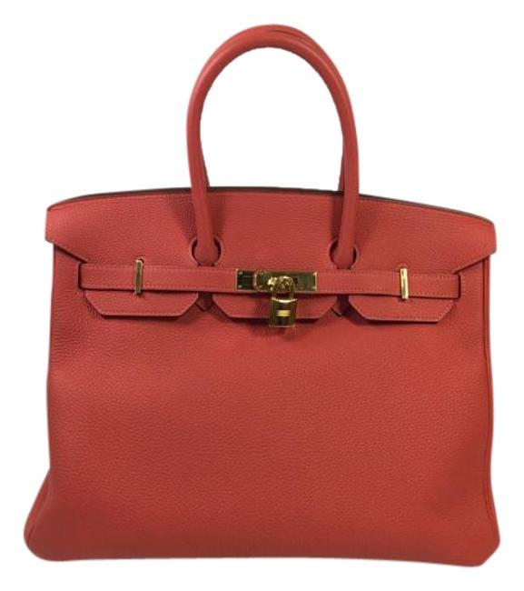 Hermes Birkin 35 Rouge Pivoine Togo Leather Satchel
