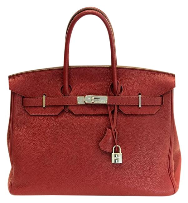 Hermes Birkin 35 Rubis Red Leather Tote