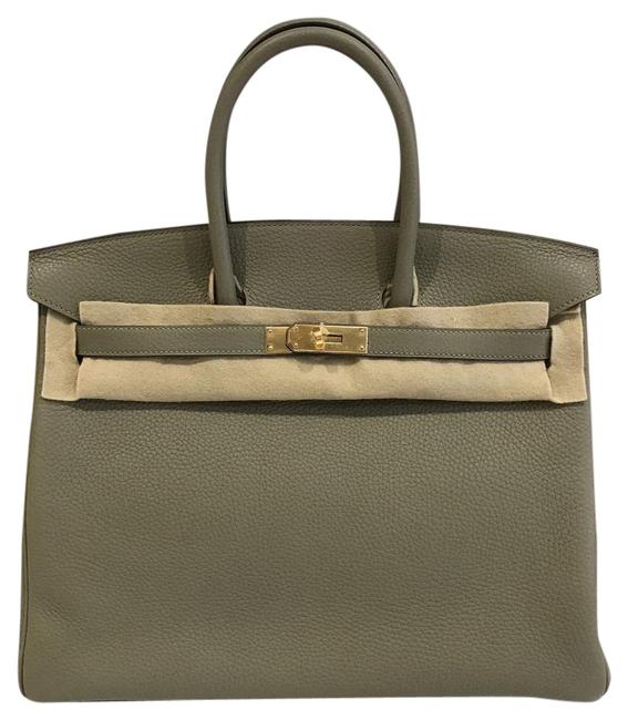 Hermes Birkin 35 Sage Clemence Leather Satchel