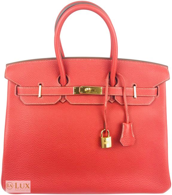 Hermes Birkin 35 Sanguine Orange Togo Leather Satchel