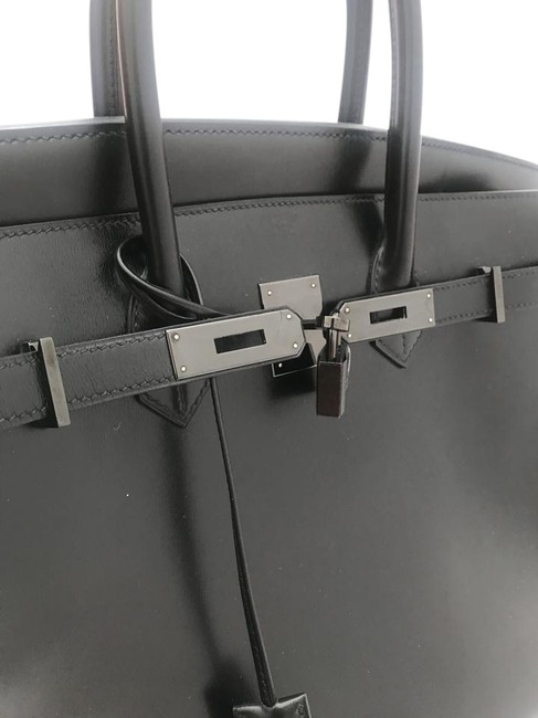 Hermes Birkin 35 So Black Buffalo Leather Satchel