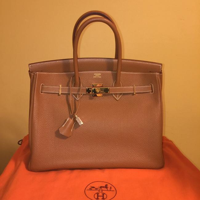 Hermes Birkin 35 Gold Togo Leather Satchel