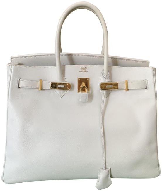 Hermes Birkin 35 White Leather Satchel