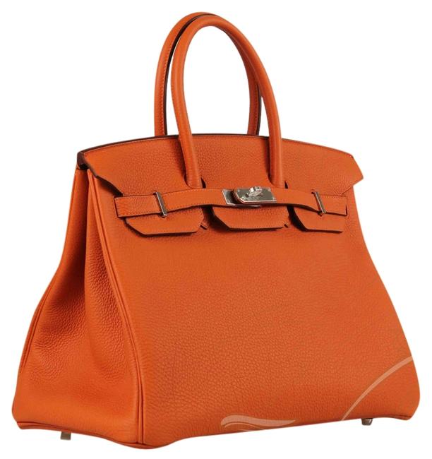 Hermes Birkin 35cm Bags Orange Leather Tote