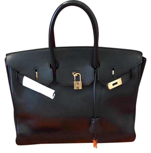 Hermes Birkin 35cm Black Ardennes Satchel
