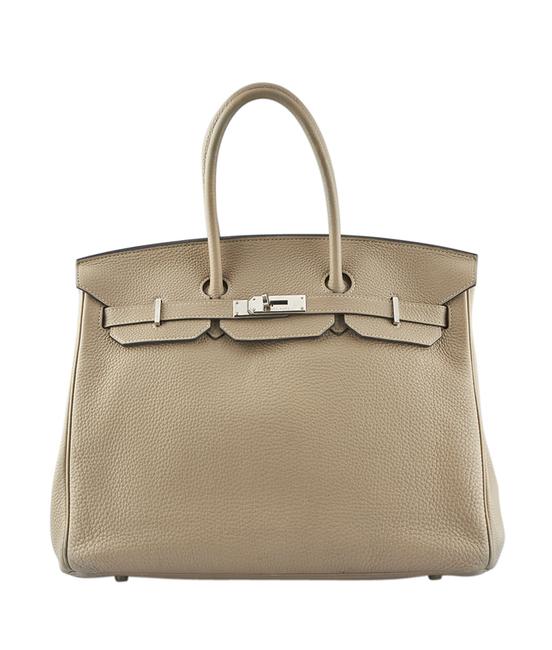 Hermes Birkin 35cm Clemence 135530 Beige Leather Satchel