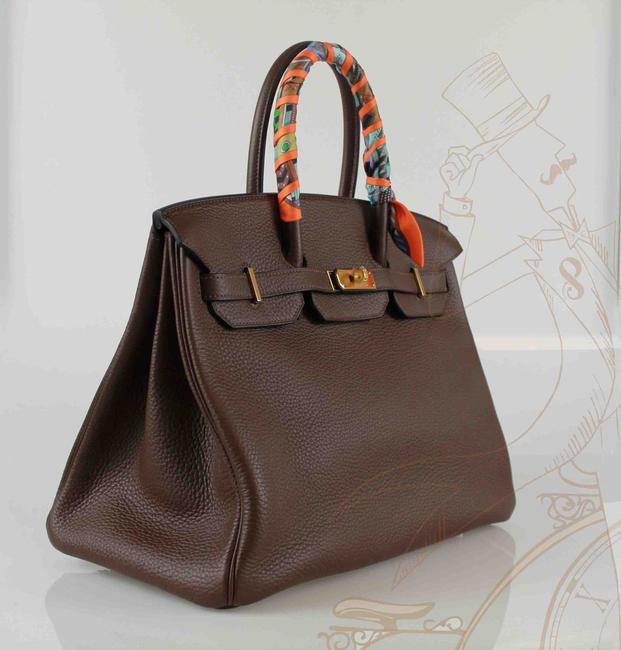 Hermes Birkin 35cm Gold Hardware New Cocoa Togo Leather Tote