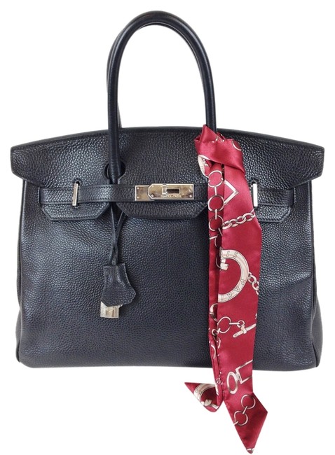 Hermes Birkin 35cm Platinum Hardware Black Leather Satchel