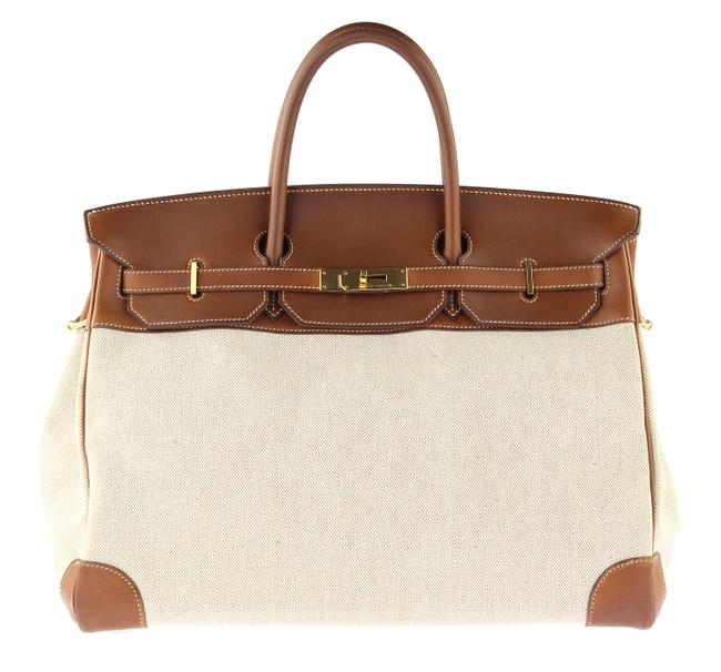 Hermes Birkin 40 Natural Canvas Satchel