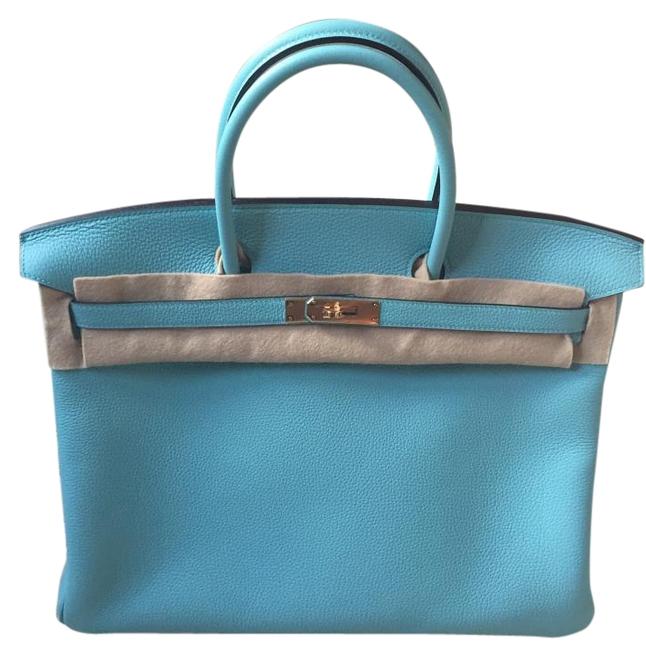 Hermes Birkin 40cm Blue Atoll Togo Leather Tote
