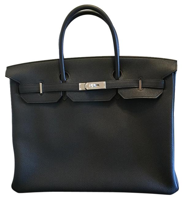 Hermes Birkin 40cm Palladium 2014 R Stamp Black Togo Leather Tote