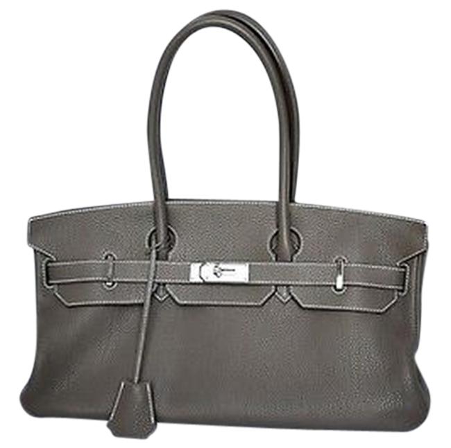 Hermes Birkin 42cm Etoupe Clemence Beiges Satchel