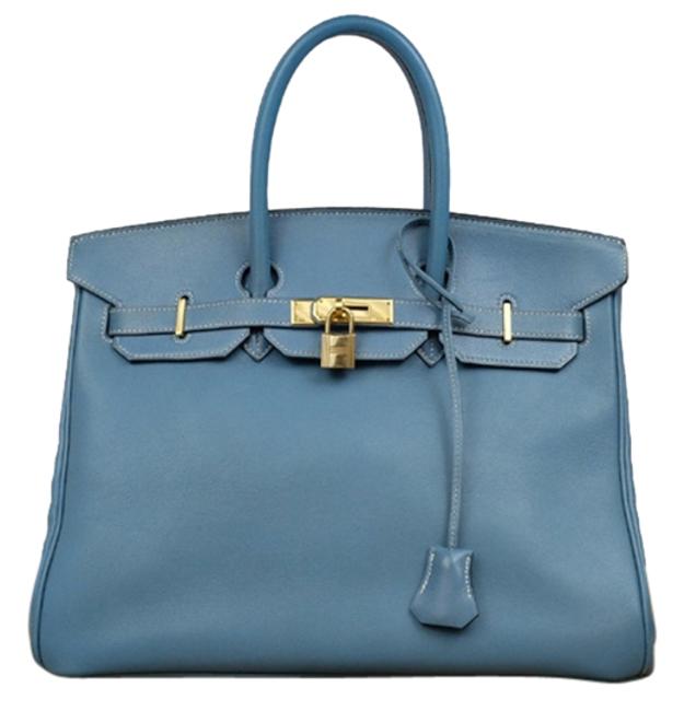 Hermes Birkin 5 Minute Flash Sale 35 212662 Blue Jean Gulliver Satchel