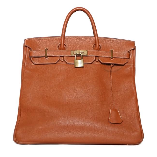 Hermes 55 Vintage 48h Birkin Brown Leather Satchel