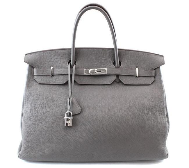 Hermes Birkin #9642 Gris Togo Leather 40 Cm Silver Palladium Grey Satchel