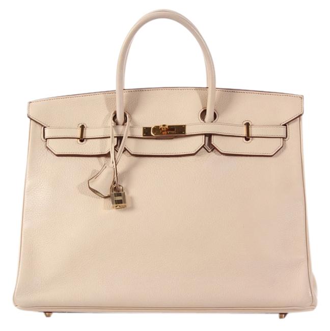 Hermes Birkin Beige Poudre 40 Satchel