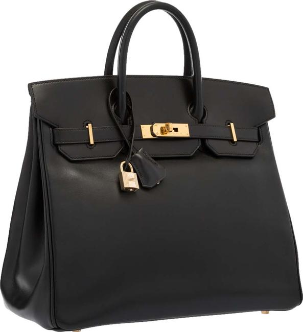 Hermes Birkin Box Black Calf 32 Cm Hac Satchel