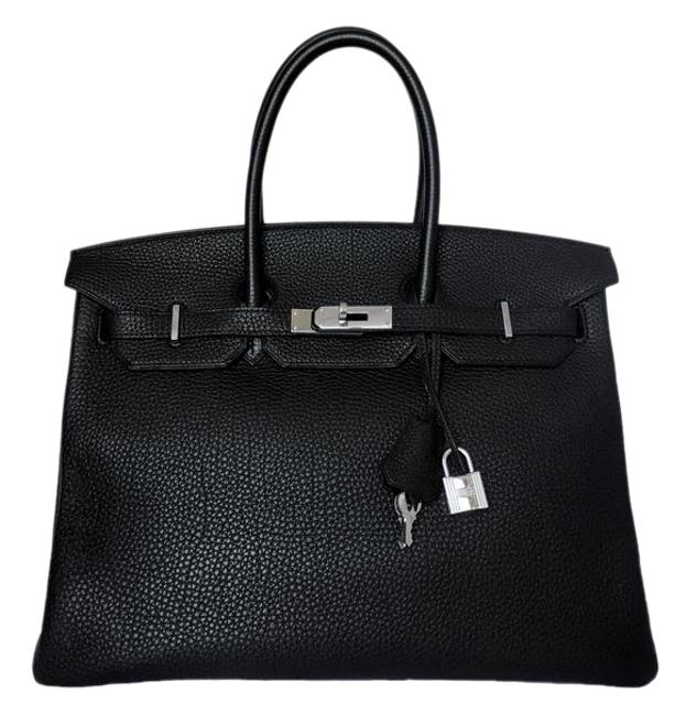 Hermes Birkin Black Leather Shoulder Bag
