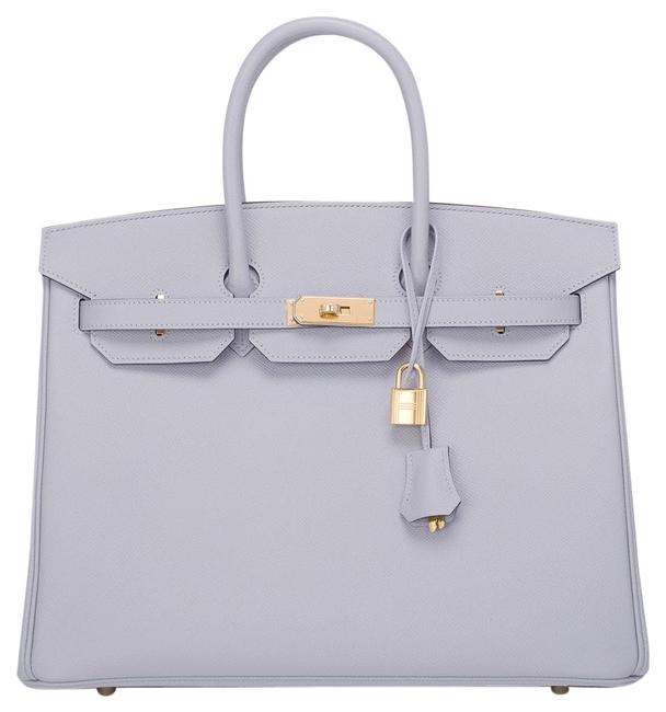 Hermes Birkin Blue Glacier Epsom 35cm Gold Hardware Leather Tote