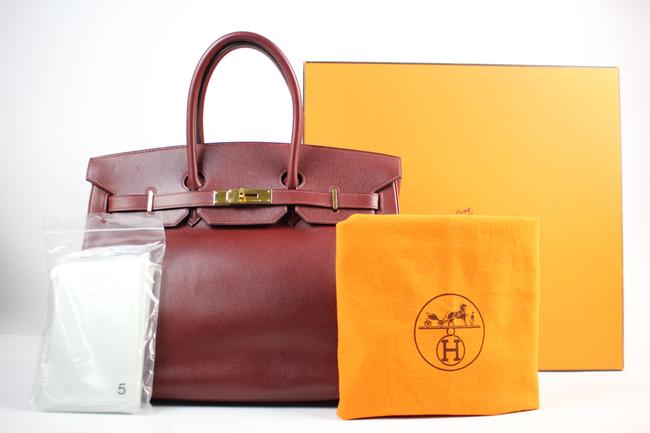 Hermes Birkin Bordeaux 35 211609 Burgundy Ardennes Satchel