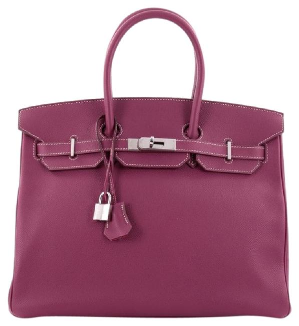 Hermes Birkin Candy Handbag Epsom 35 Purple Leather Tote
