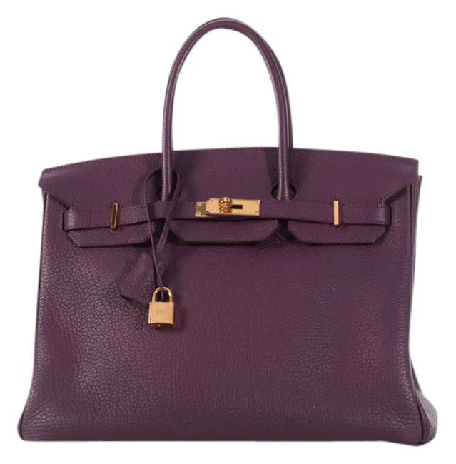 Hermes Birkin Cassis 35 Purple Fjord Leather Satchel