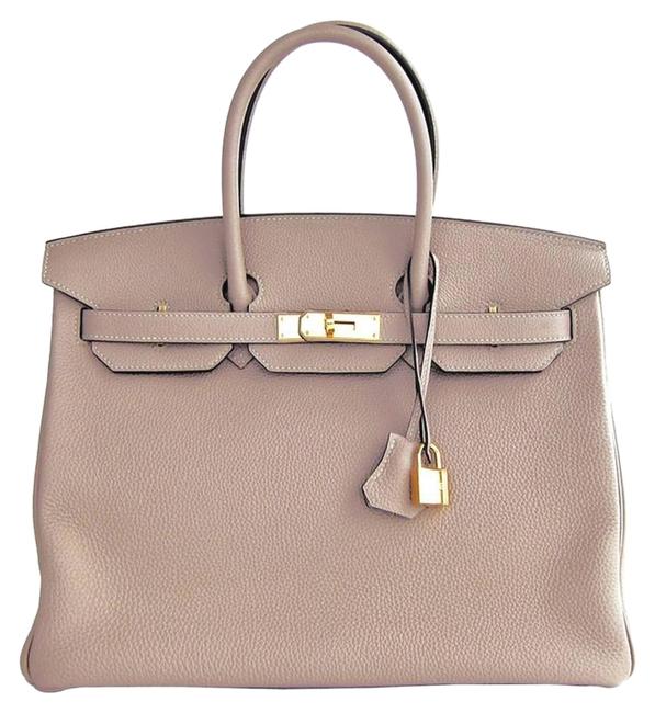 Hermes Bag Birkin Celeb Fave 35cm Gold Ghw Pretty Gris Tourterelle Leather Tote