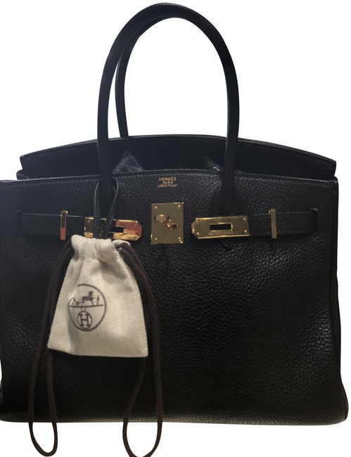 Hermes Birkin 30 Cm Black Cemente Satchel