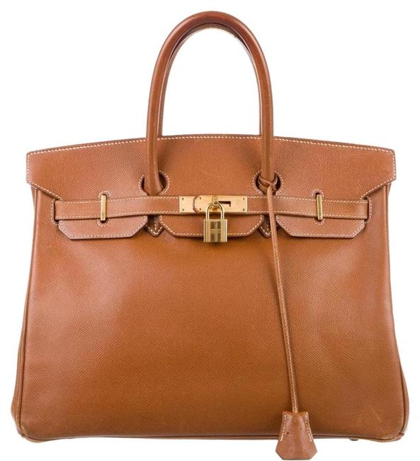 Hermes Birkin Courchevel 35 Gold Leather Camel Satchel