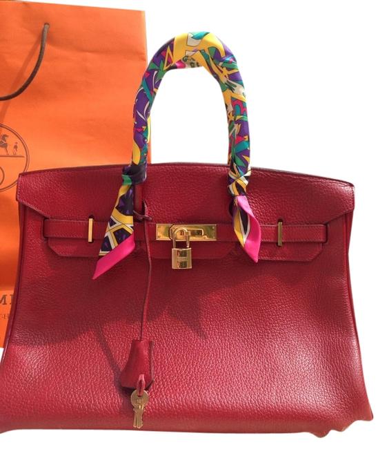 Hermes Birkin Dark 35 Red Tote