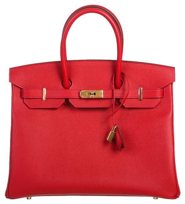Hermes Birkin Epsom 35cm Handbag Ghw Red Leather Satchel