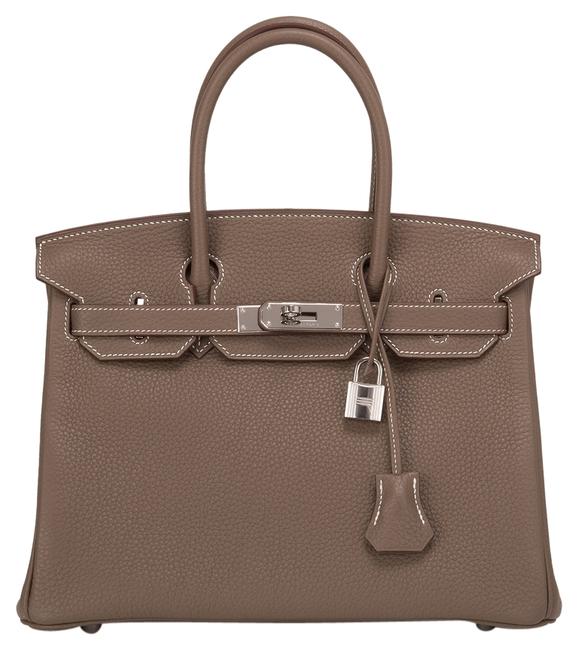 Hermes Birkin Etoupe Clemence 30cm Palladium Hardware Tote