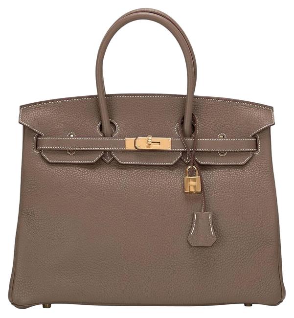 Hermes Birkin Etoupe Leather Satchel