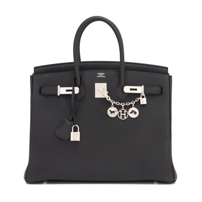 Hermes Birkin Fashionista 35cm Togo Palladium C Stamp 2018 Black Leather Tote