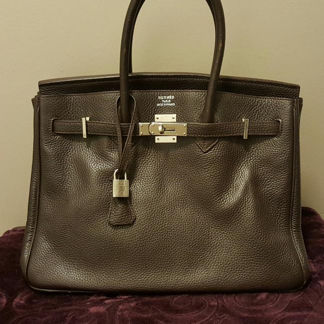 Hermes Birkin Gulliver 35cm Cafe Brown Leather Leather Interior Tote