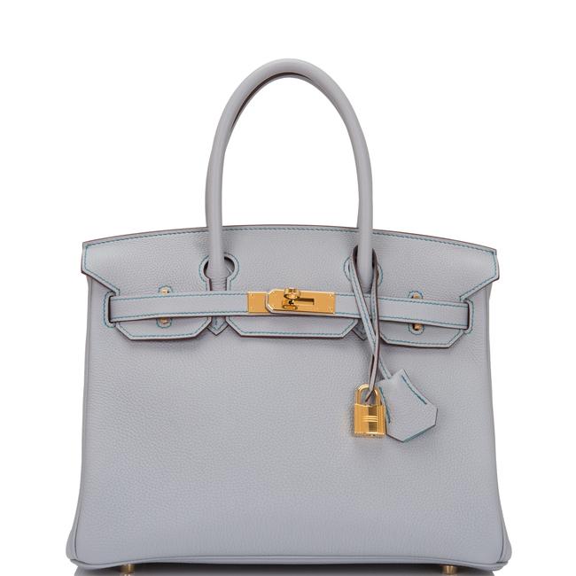 Hermes Birkin Hss Bi color Glacier and Atoll Togo 30cm Blue Leather Satchel