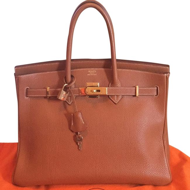 Hermes Birkin Leather Tan Brown Togo Satchel