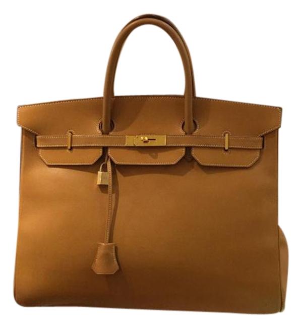 Hermes Birkin Natural 40 Cm Vache Tan Leather Tote