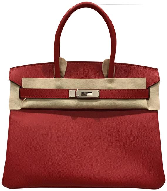 Hermes Birkin New Epsom Rouge Casaque Palladium Red Leather Tote